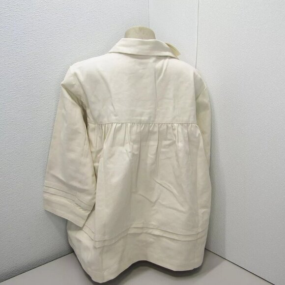 NEW ANTHROPOLOGIE x MAEVE Women's Jacket 3/4 Sleeve Swing Ivory Size M - Picture 2 of 7